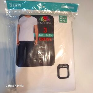Fruit of the Loom White Tall Man Crews